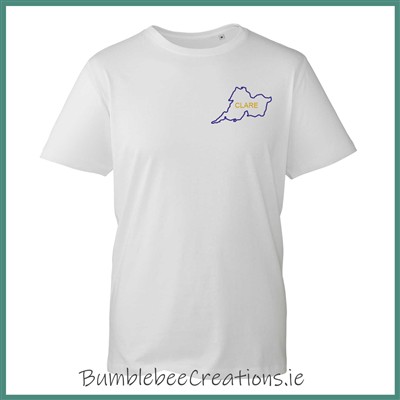County Outline Organic Cotton White Tshirt